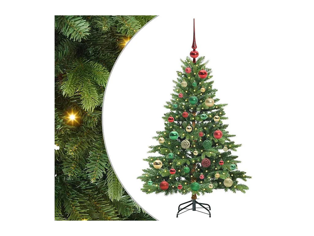 Sapin de Noël artificiel avec 150 LED Vert 120 cm PE et PVC