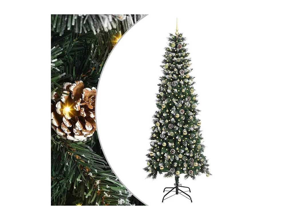 Sapin de Noël artificiel avec 300 LED Vert 96 x 96 x 240 cm