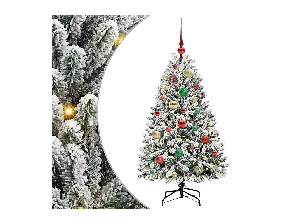 Sapin de Noël artificiel Vert et blanc 120 cm PVC et métal