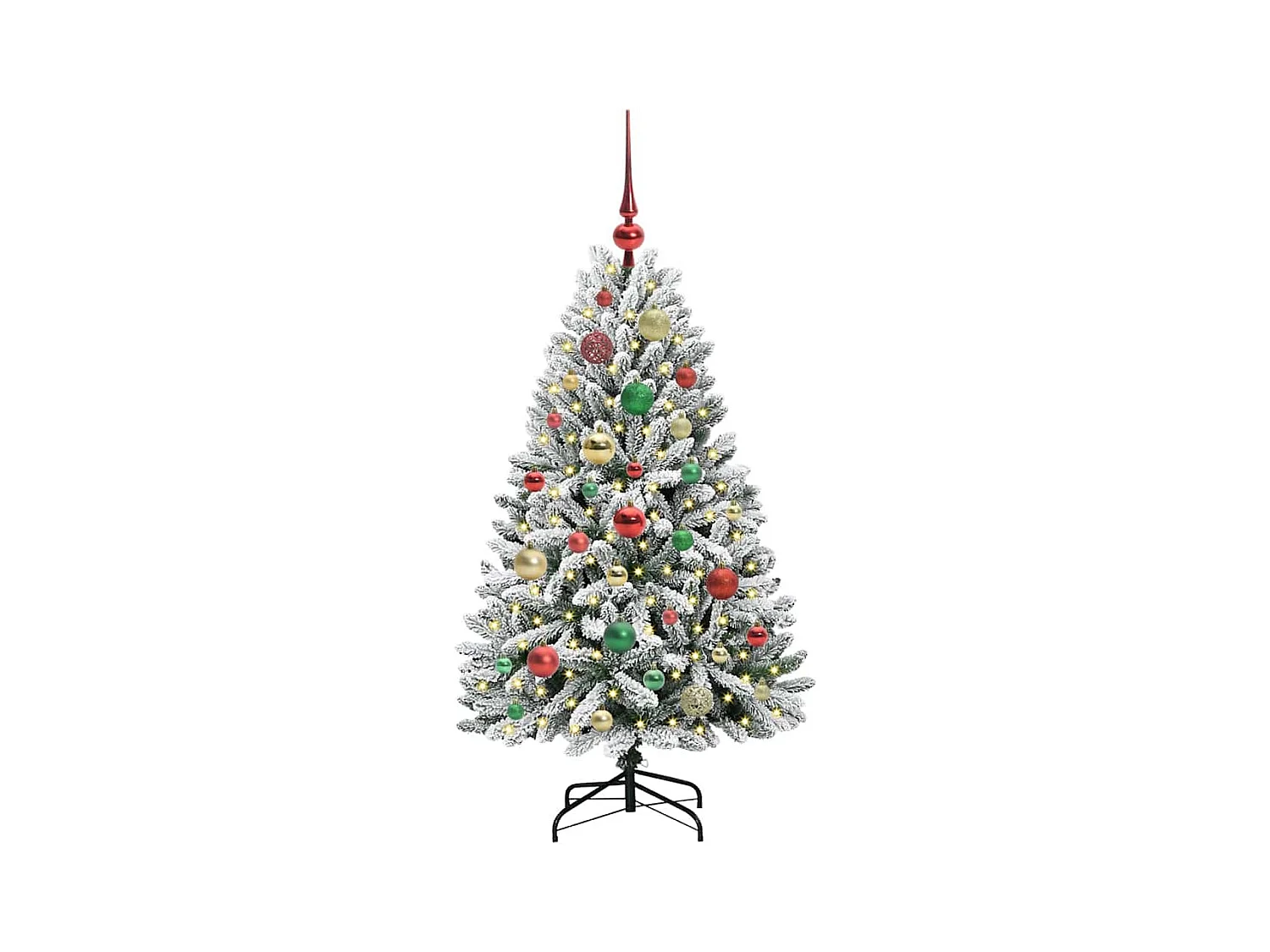 Sapin de Noël artificiel Vert et blanc 120 cm PVC et métal
