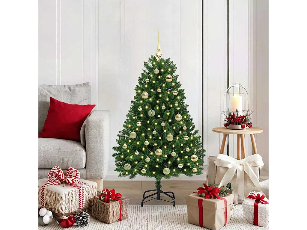 Kunstkerstboom Groen 120 cm PVC en Metalen