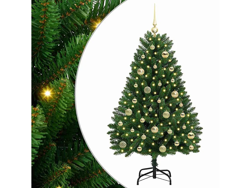 Kunstkerstboom Groen 120 cm PVC en Metalen