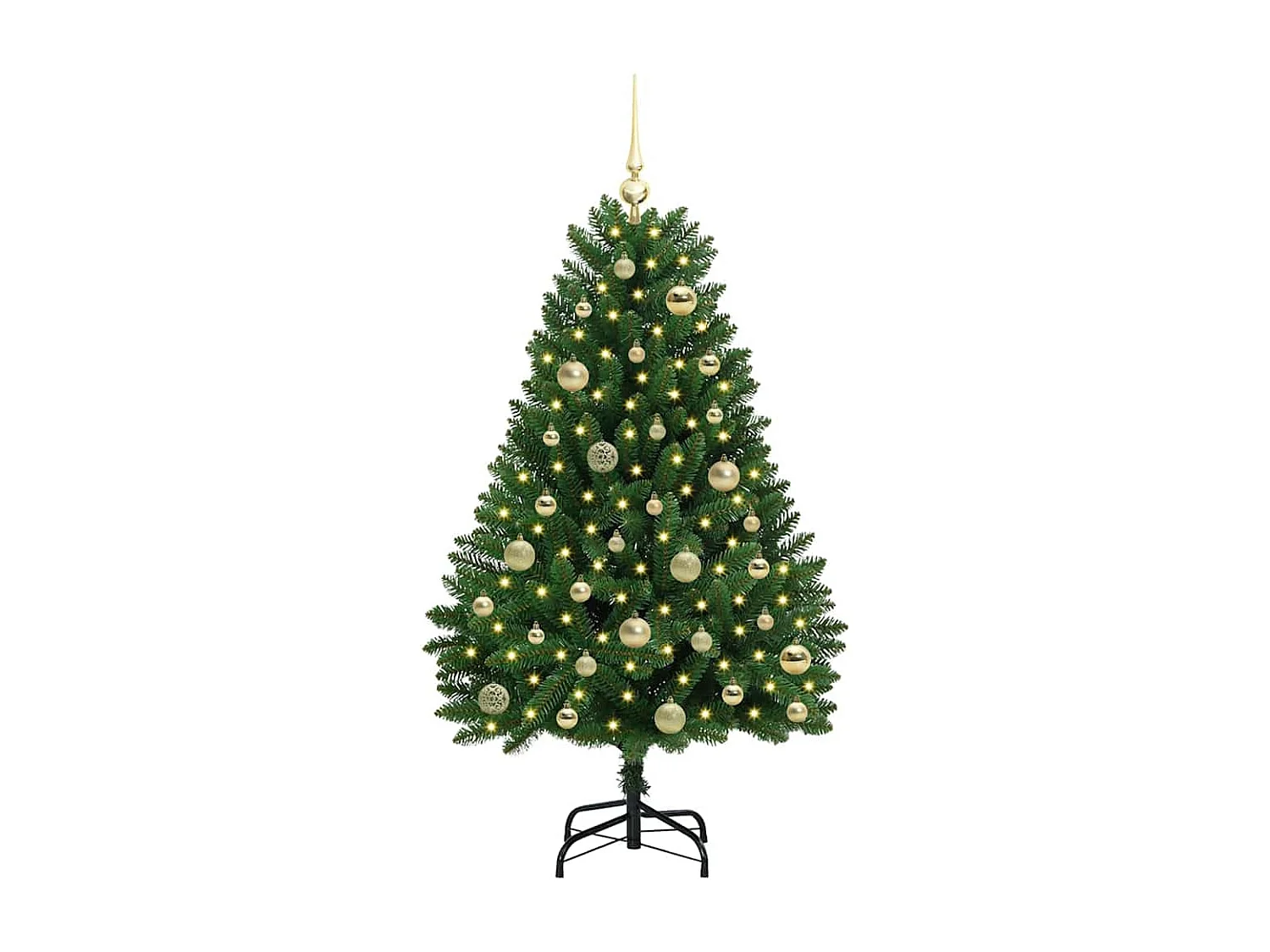 Kunstkerstboom Groen 120 cm PVC en Metalen