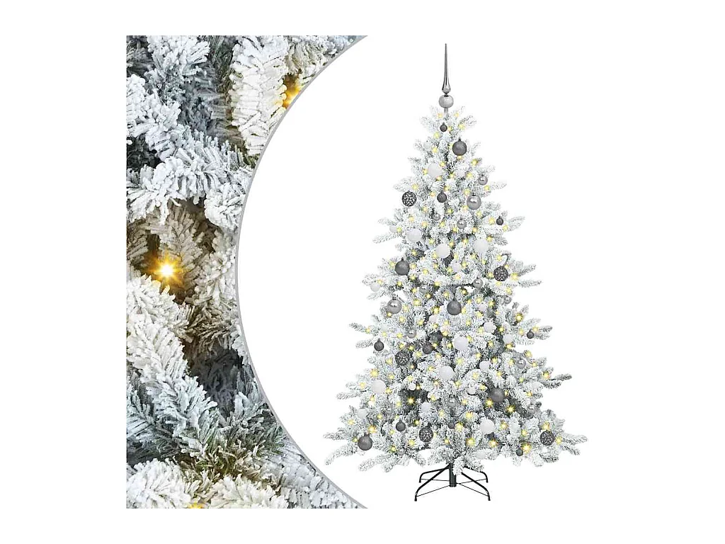 Kunstmatige Hinged Kerstboom met 300 LED 180 cm PVC