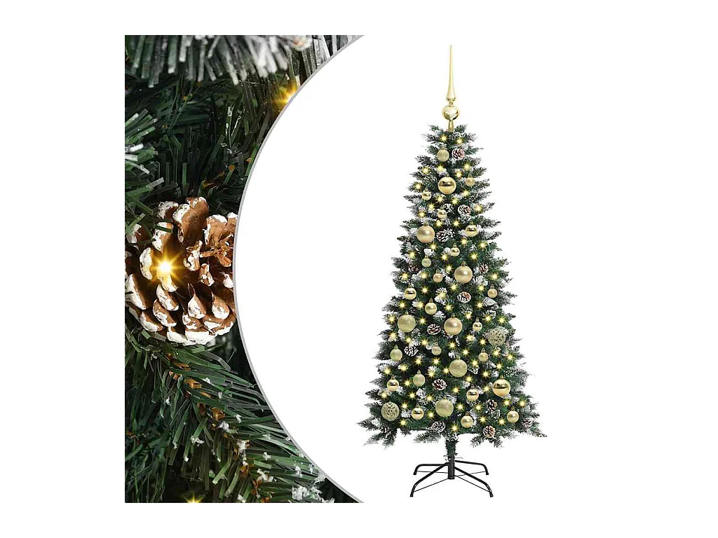 Sapin de Noël artificiel avec 150 LED Vert 55 x 55 x 120 cm