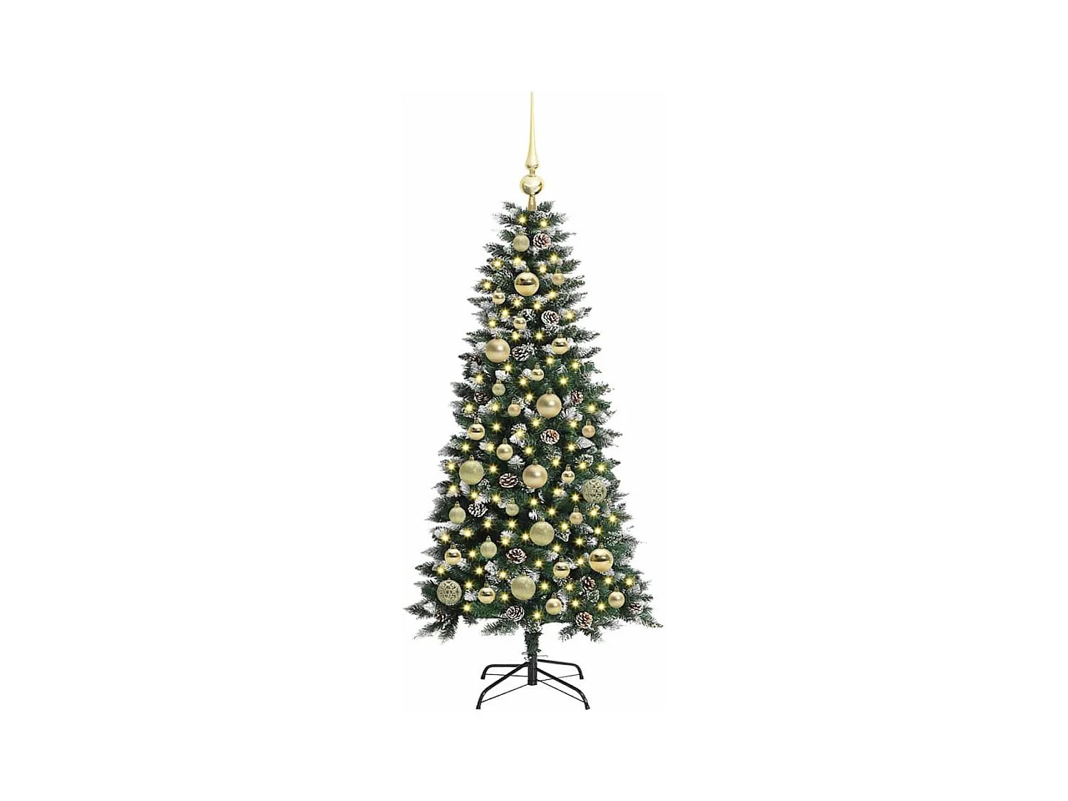 Sapin de Noël artificiel avec 150 LED Vert 55 x 55 x 120 cm