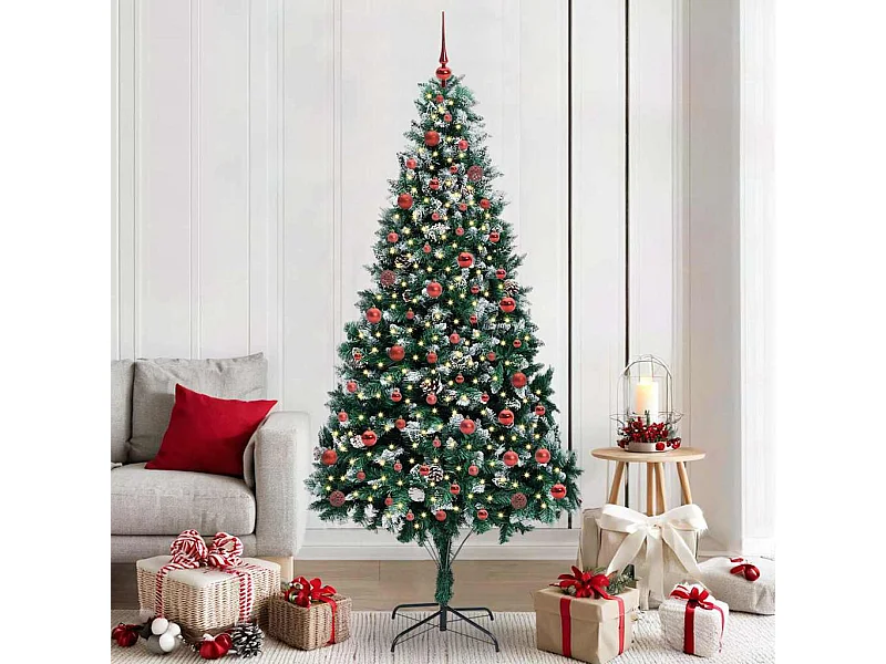Árbol de Navidad artificial Verde 210 cm PVC y Acero y Plástico