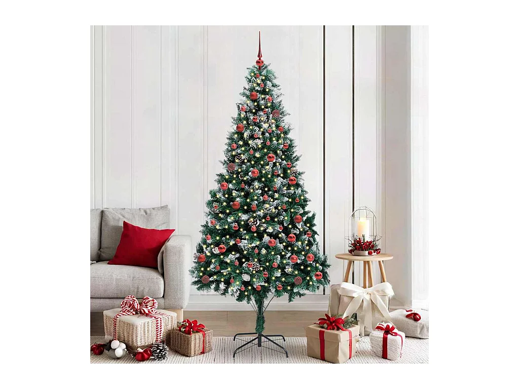 Árbol de Navidad artificial Verde 210 cm PVC y Acero y Plástico