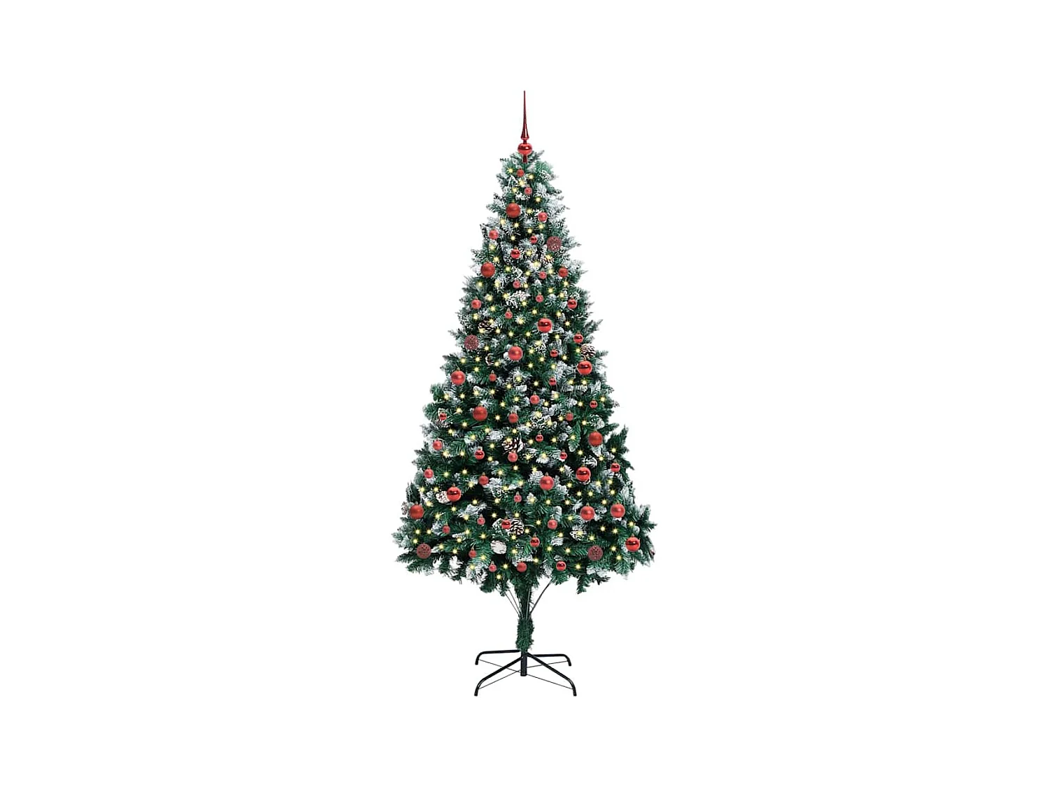 Árbol de Navidad artificial Verde 210 cm PVC y Acero y Plástico