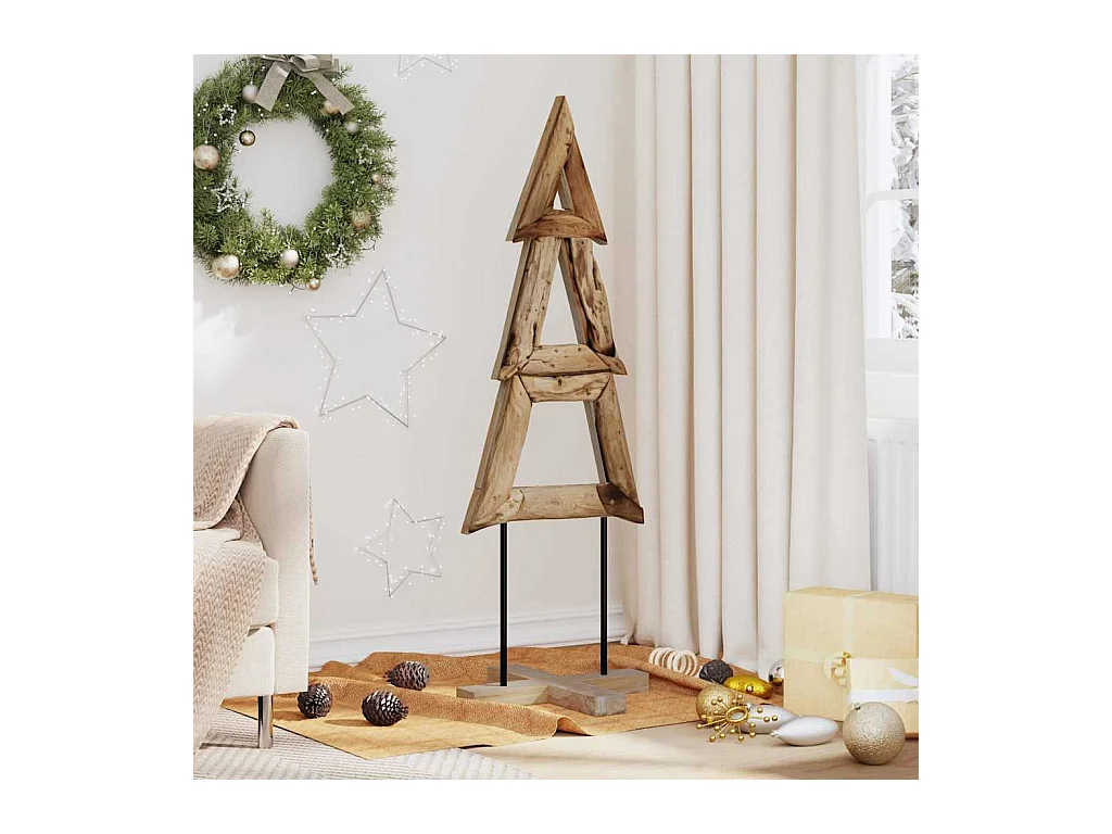 Árbol de Navidad Marrón 120 cm Madera de teca maciza