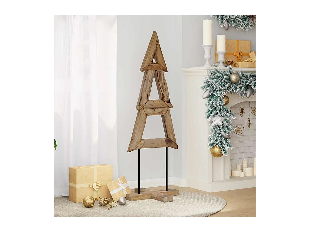 Árbol de Navidad Marrón 120 cm Madera de teca maciza