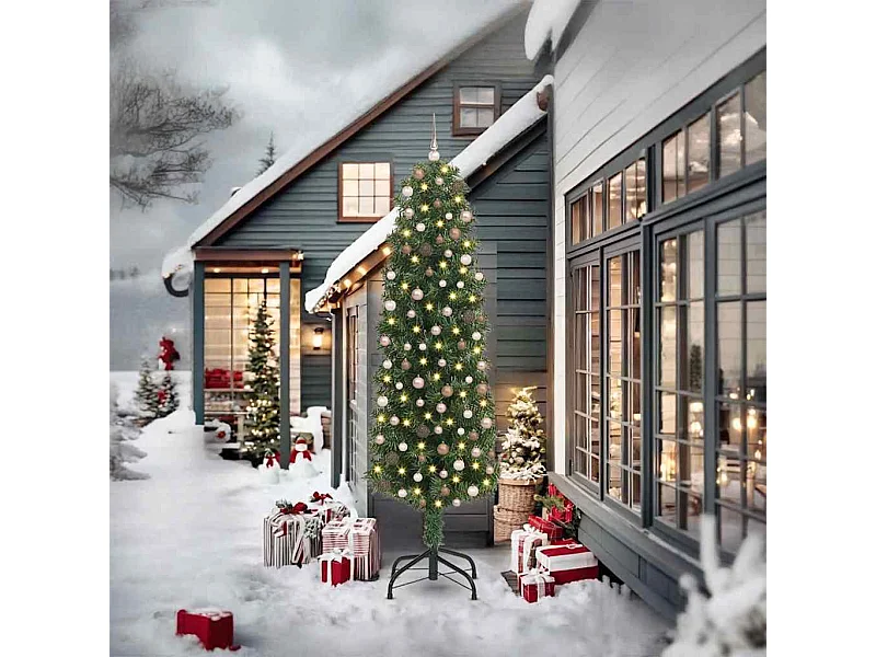 Sapin de Noël artificiel Vert 240 cm PVC et acier et plastique