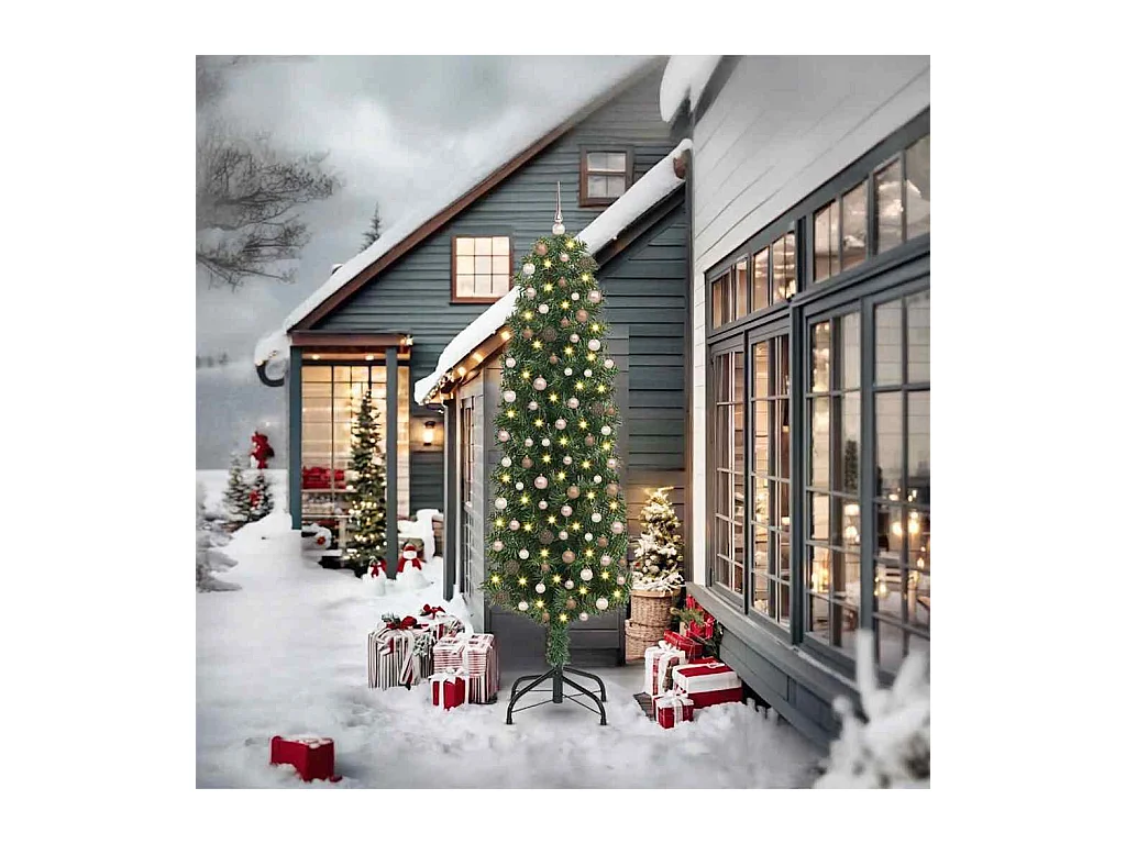 Sapin de Noël artificiel Vert 240 cm PVC et acier et plastique