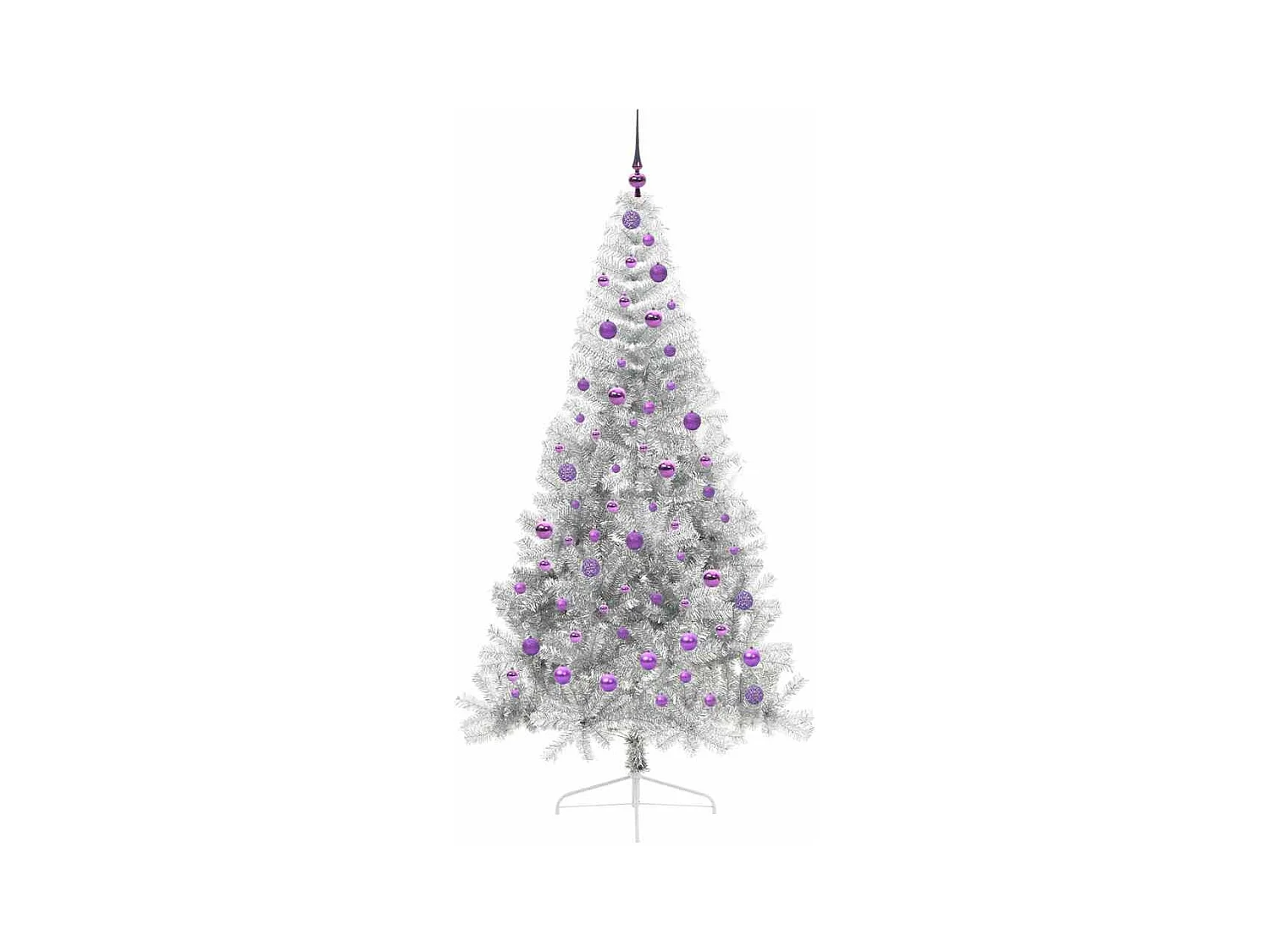 Árbol de Navidad Artificial Preiluminado Plateado 210 cm PET