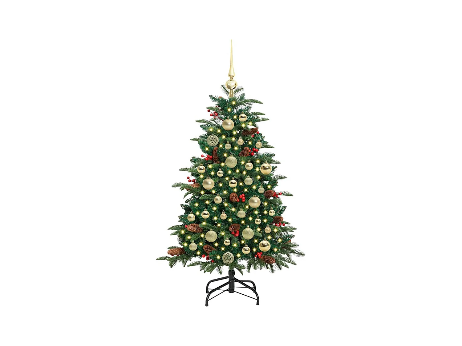 Árbol de Navidad artificial Verde 120 cm PVC, Metal y Plástico