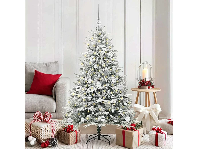 Sapin de Noël artificiel pré-éclairé avec set de boules Vert