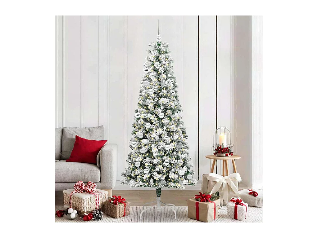 Árbol de Navidad artificial con ramas articuladas 210 cm PVC