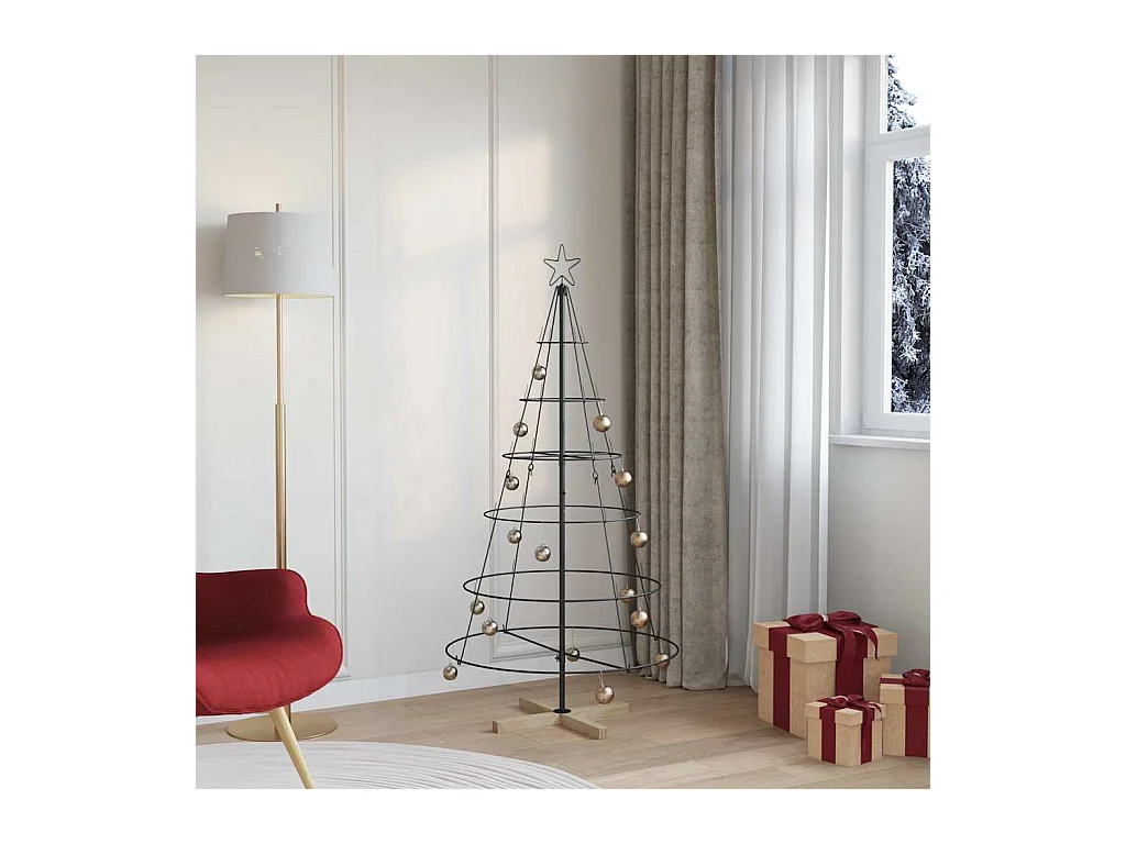 Kerst Cone Boom met standaard Zwart 150 cm Staal