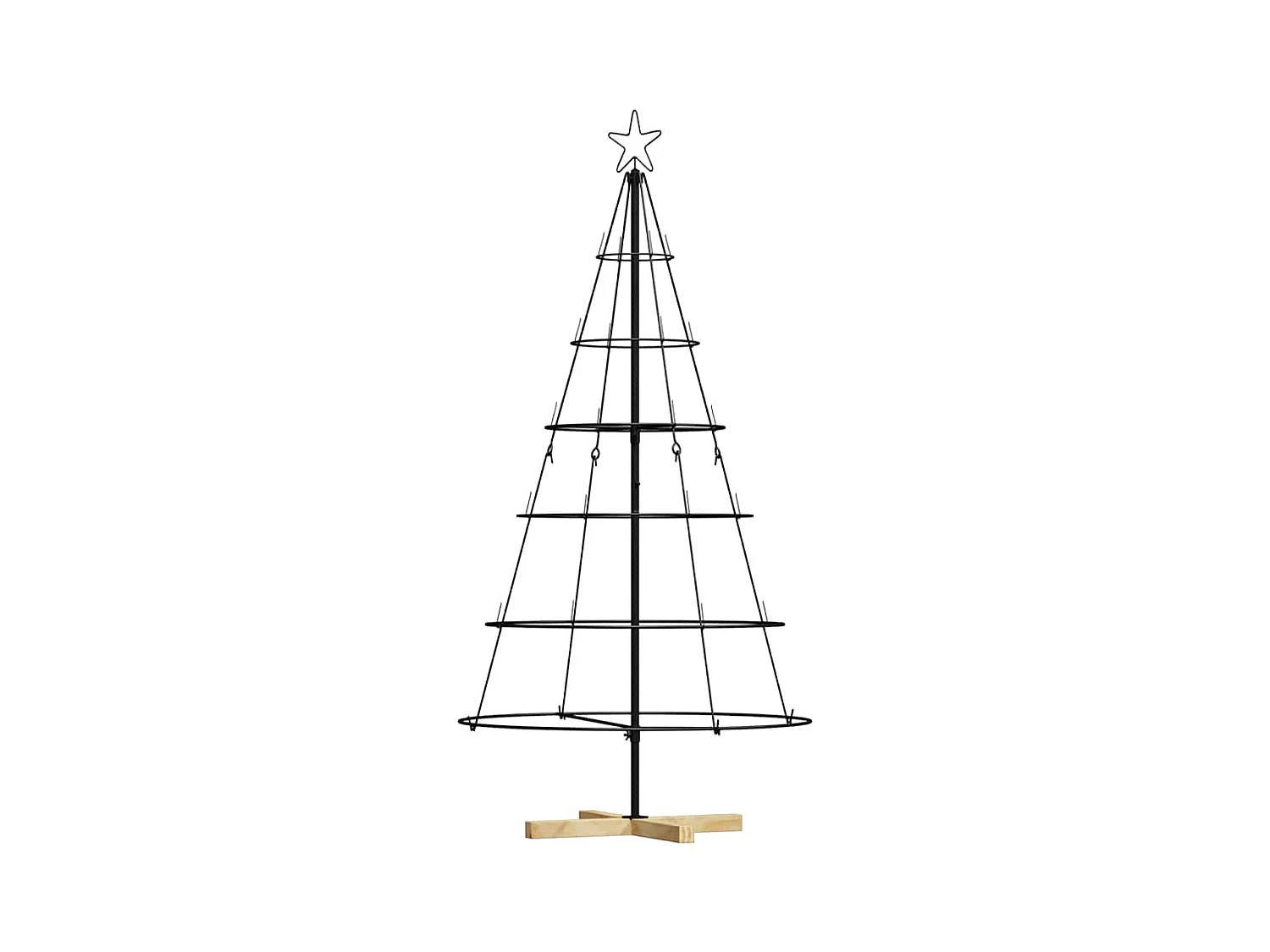 Kerst Cone Boom met standaard Zwart 150 cm Staal