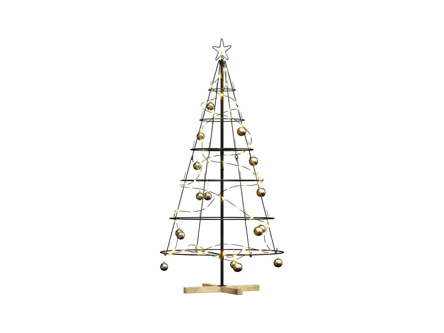 Kerst Cone Boom met standaard Zwart 150 cm Staal