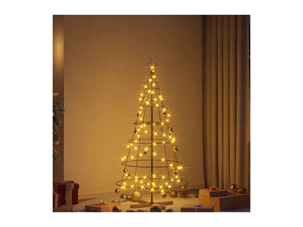 Kerst Cone Boom met standaard Zwart 150 cm Staal