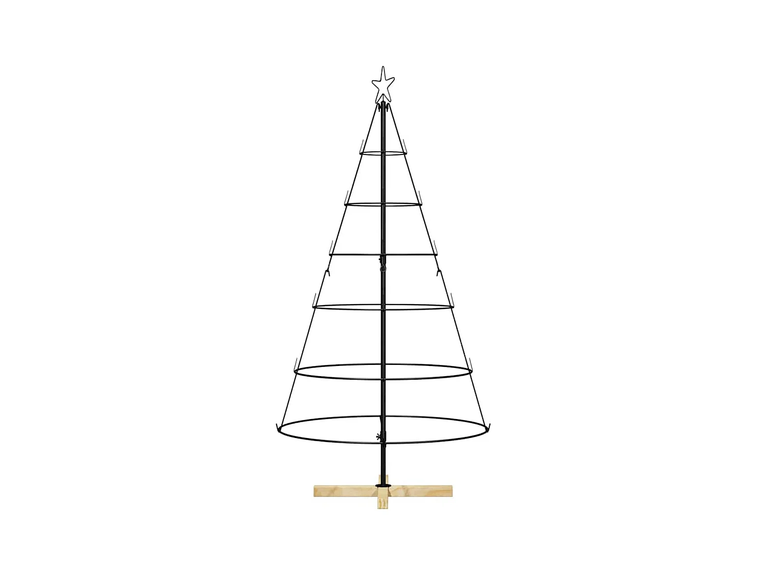 Kerst Cone Boom met standaard Zwart 150 cm Staal