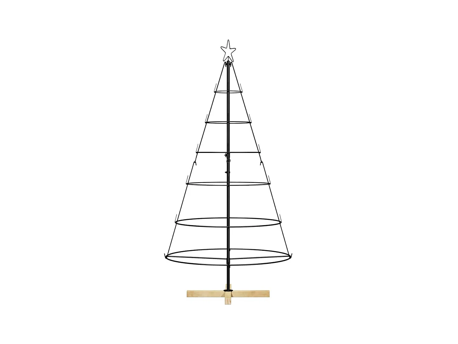 Kerst Cone Boom met standaard Zwart 150 cm Staal