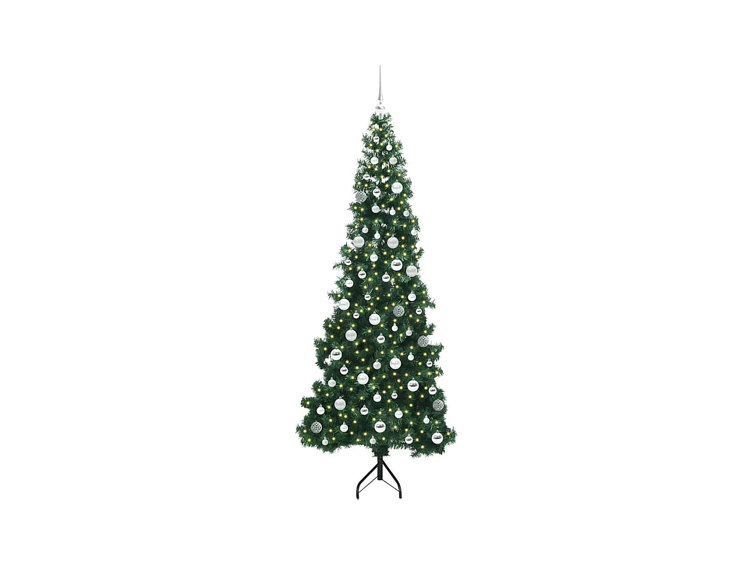 Arbre de Noël artificiel d'angle Vert 210 cm PVC et métal
