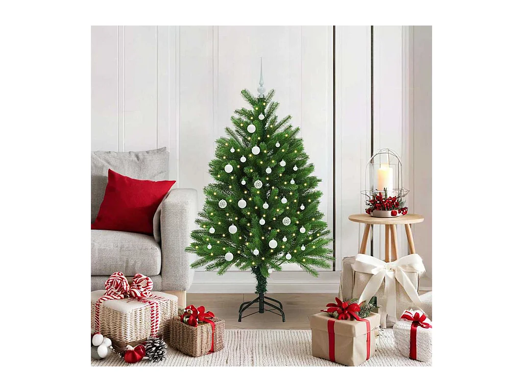 Sapin de Noël avec 150 LED avec support Vert 120 cm PE