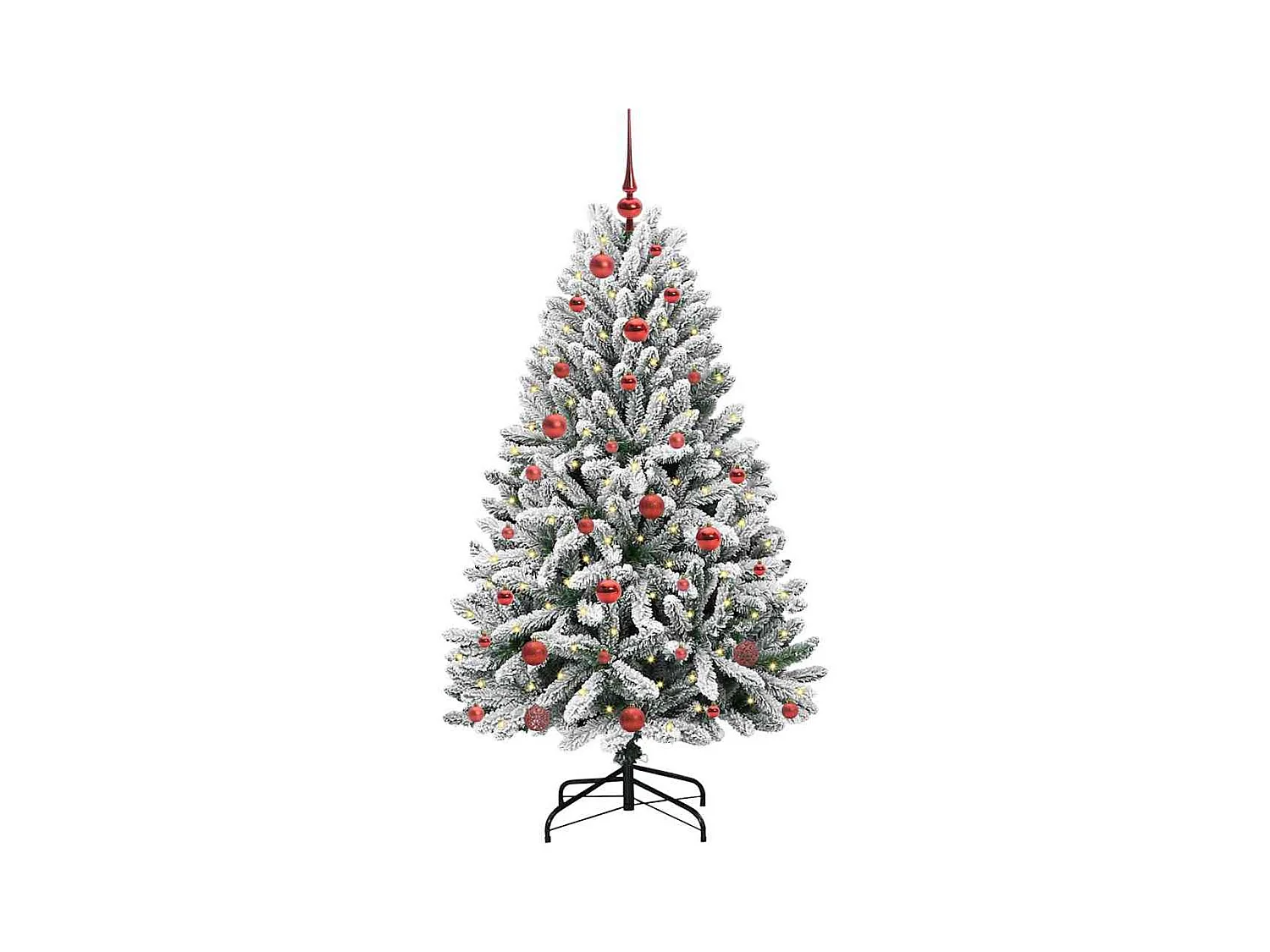 Sapin de Noël artificiel Vert et blanc 150 cm PVC et métal
