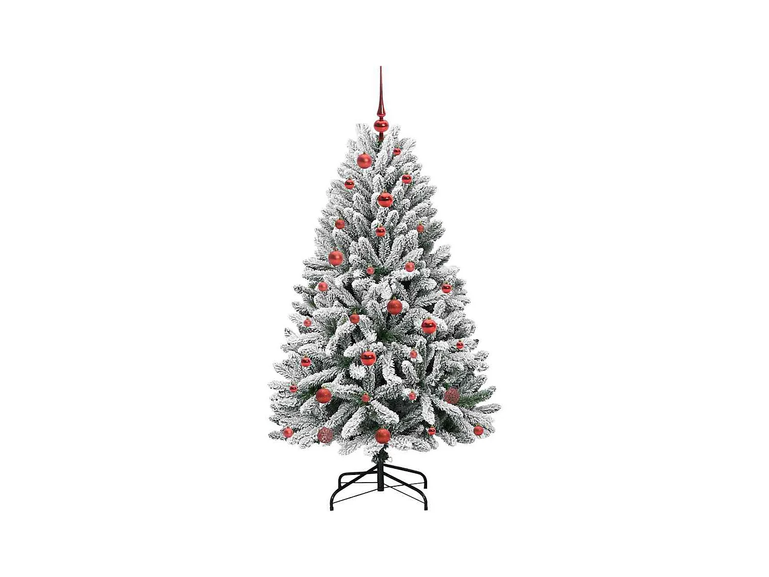 Sapin de Noël artificiel Vert et blanc 150 cm PVC et métal