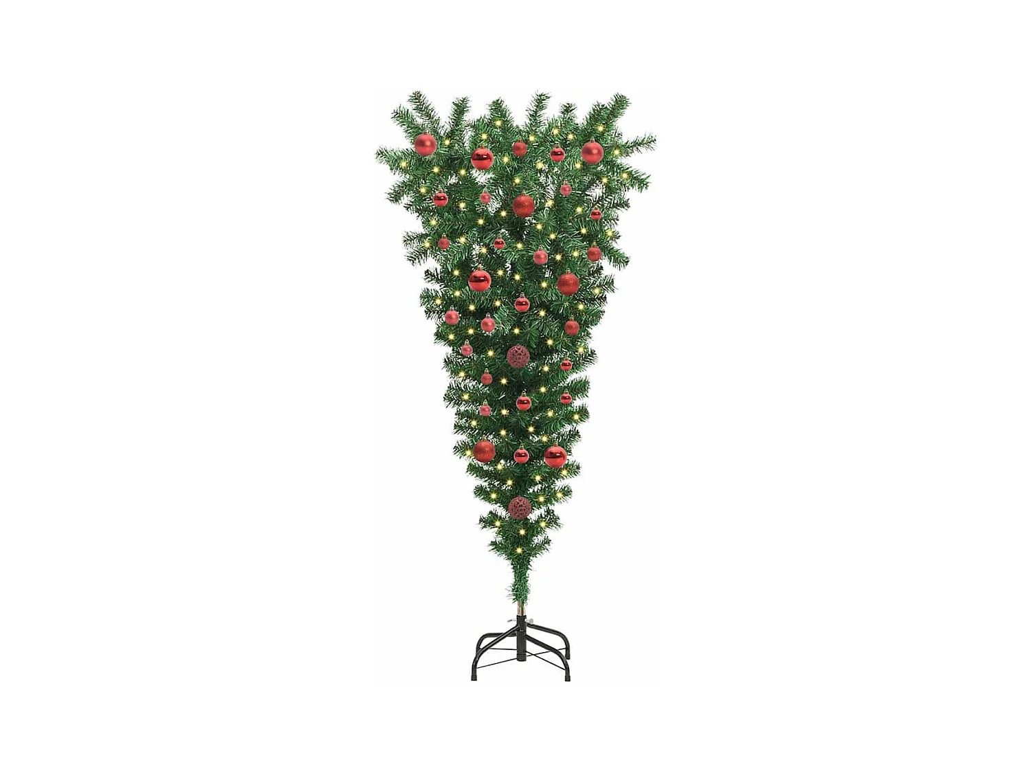 Árbol de Navidad Artificial Pre-iluminado al Revés con Juego de Bolas