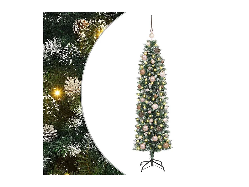 Arbre de Noël artificiel slim avec 150 LED Vert 150 cm