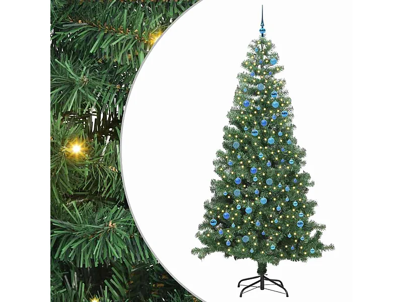 Árbol de Navidad con 300 LED con soporte Verde 240 cm PVC