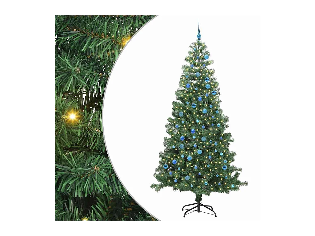 Árbol de Navidad con 300 LED con soporte Verde 240 cm PVC