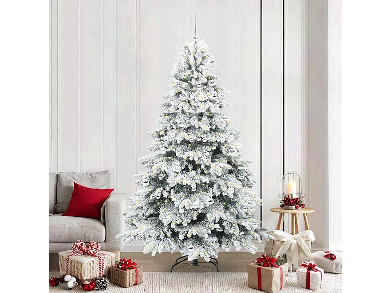 Sapin de Noël artificiel avec 300 LED Vert 210 cm PE et PVC