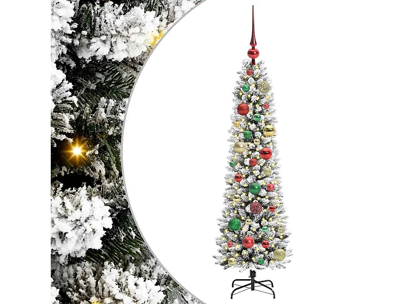 Árvore de Natal Artificial com 150 LEDs Verde e branco 120 cm
