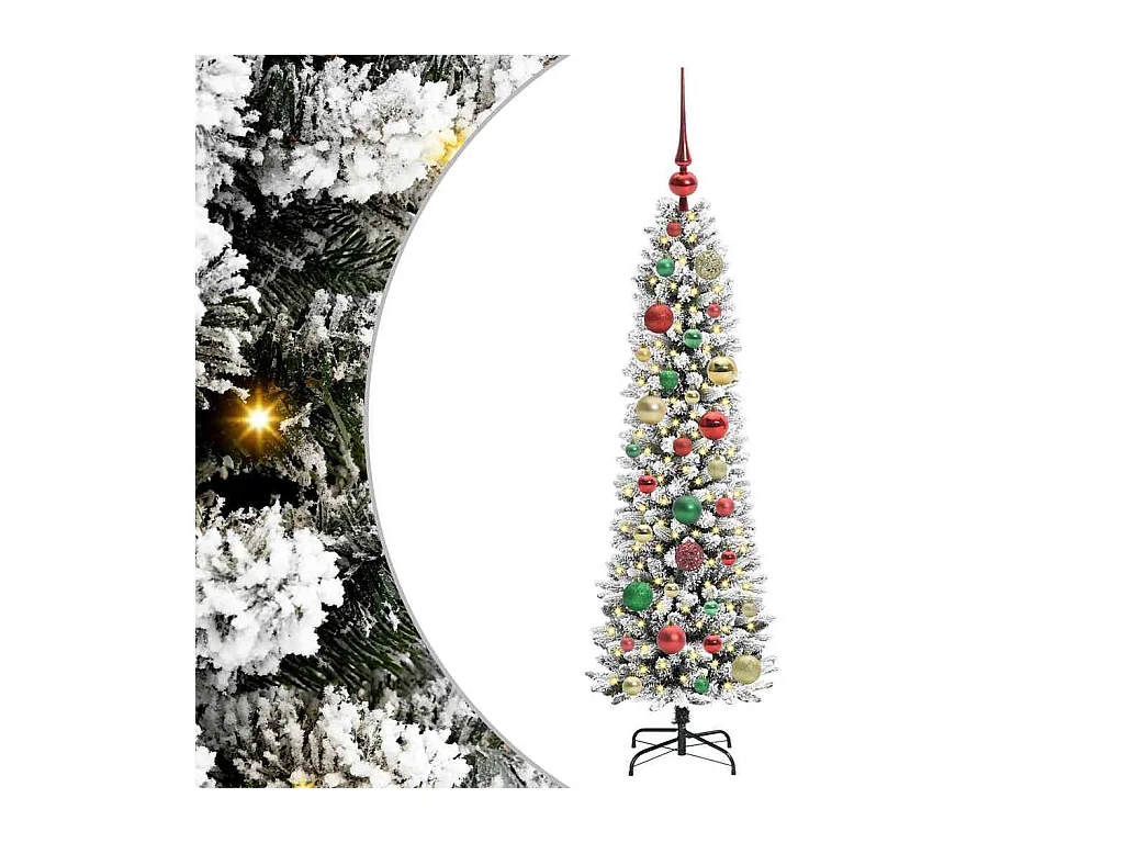 Árvore de Natal Artificial com 150 LEDs Verde e branco 120 cm