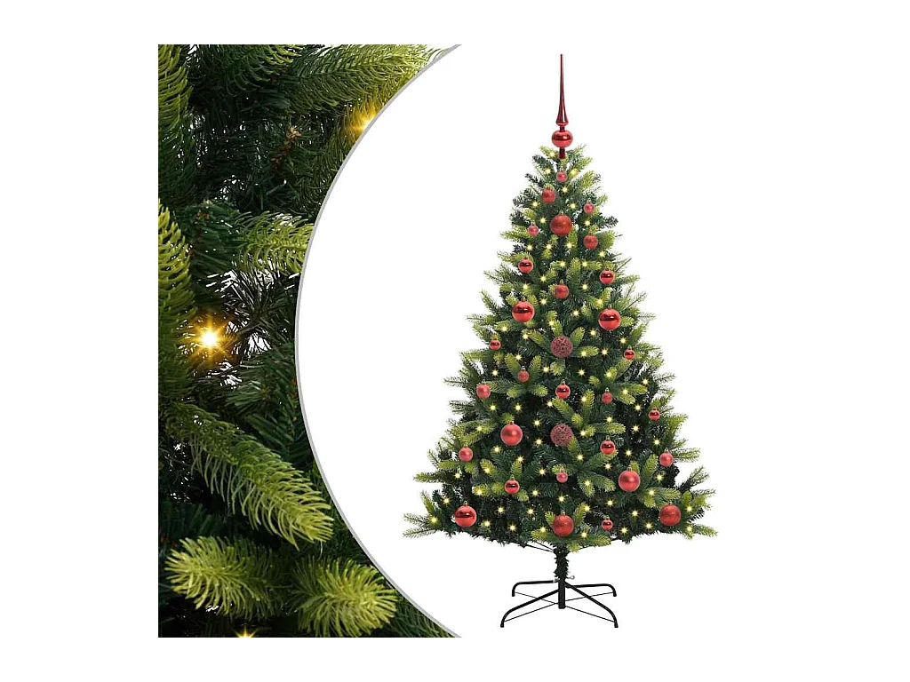 Arbre de Noël artificiel à charnières 150 LED Vert 120 cm