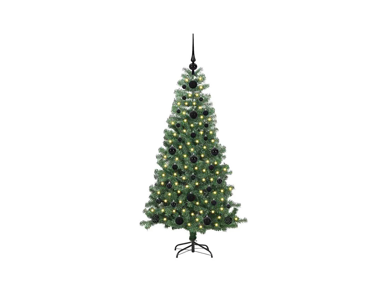 Sapin de Noël avec 150 LED avec support Vert 120 cm PVC