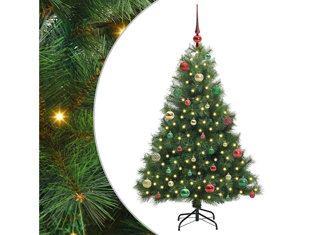 Kunstkerstboom met 150 LED met standaard Groen 150 cm PE en PVC