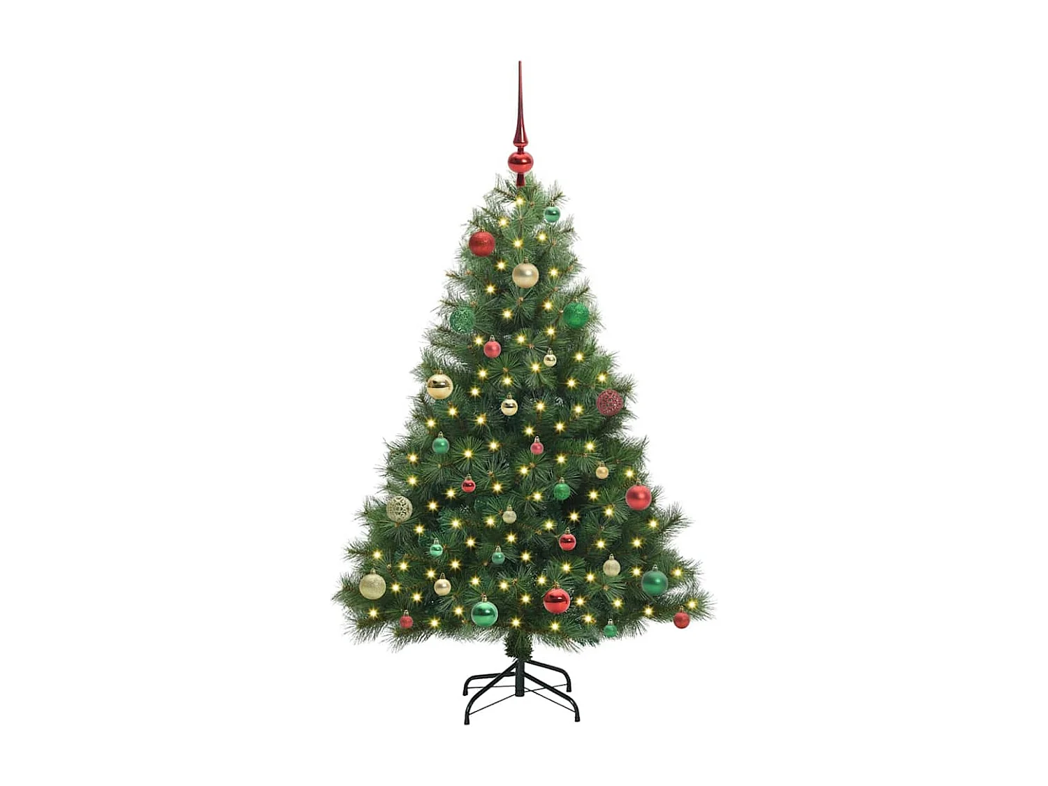 Kunstkerstboom met 150 LED met standaard Groen 150 cm PE en PVC