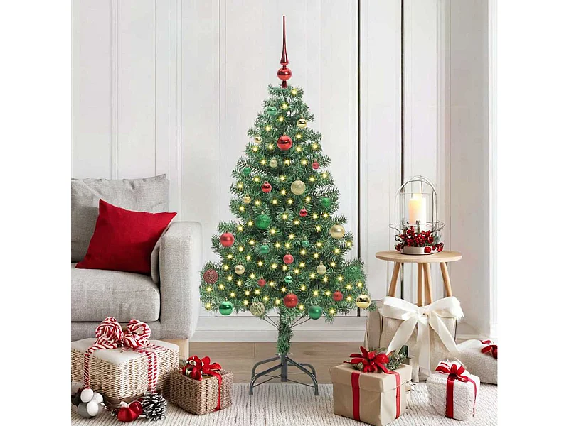 Sapin de Noël avec 150 LED avec support Vert 150 cm PVC