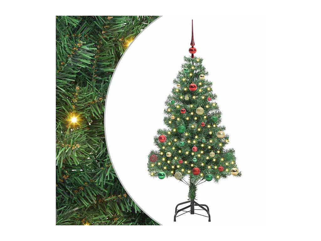 Sapin de Noël avec 150 LED avec support Vert 150 cm PVC