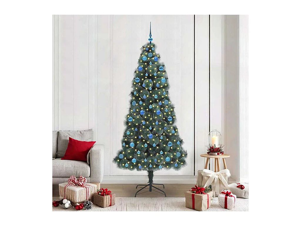 Árbol de Navidad Artificial Pre-iluminado con Juego de Bolas