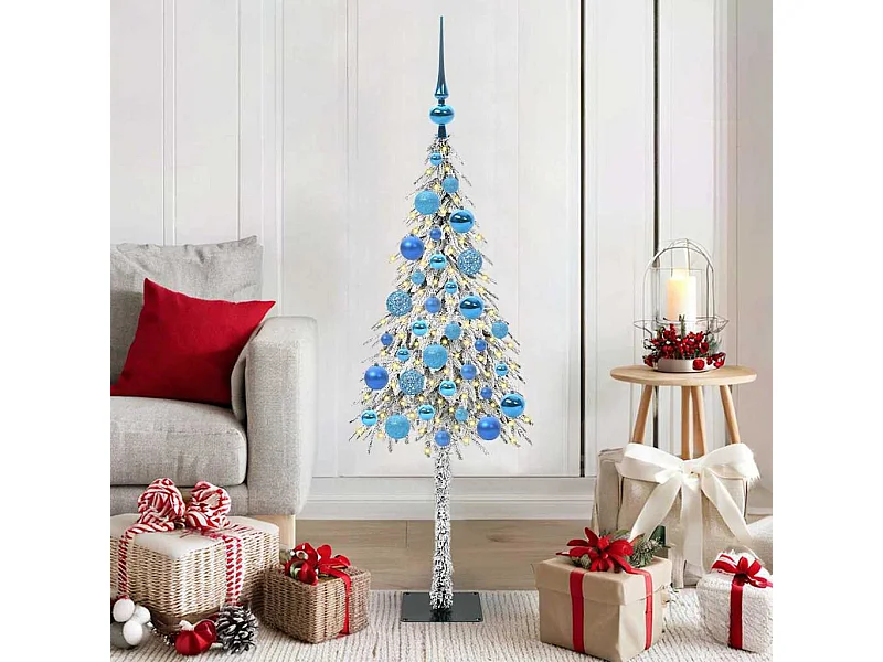 Sapin de Noël avec 150 LED Blanc 120 cm PE et Acier
