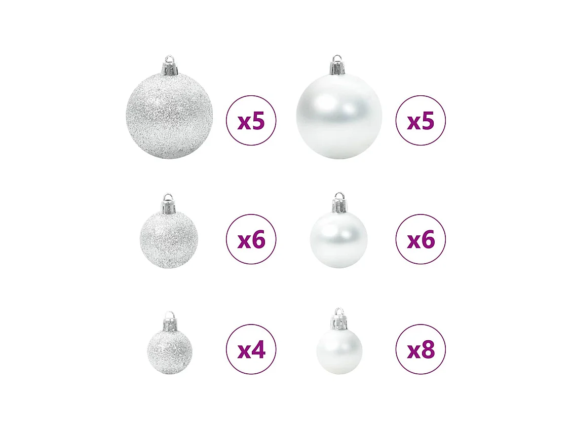 Sapin de Noël artificiel pré-éclairé Argent 150 cm PET