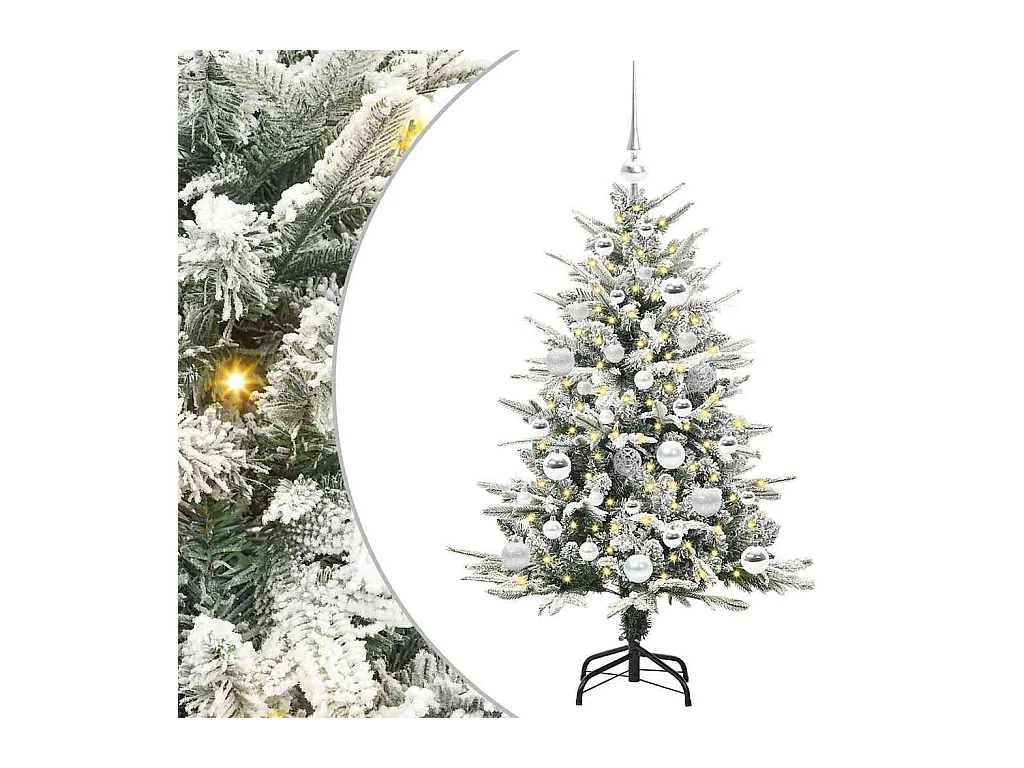 Sapin de Noël artificiel pré-éclairé avec set de boules Vert