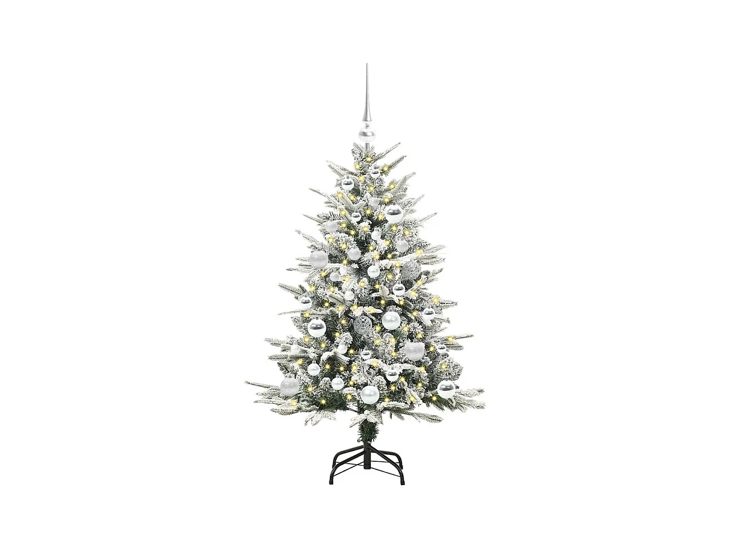 Sapin de Noël artificiel pré-éclairé avec set de boules Vert