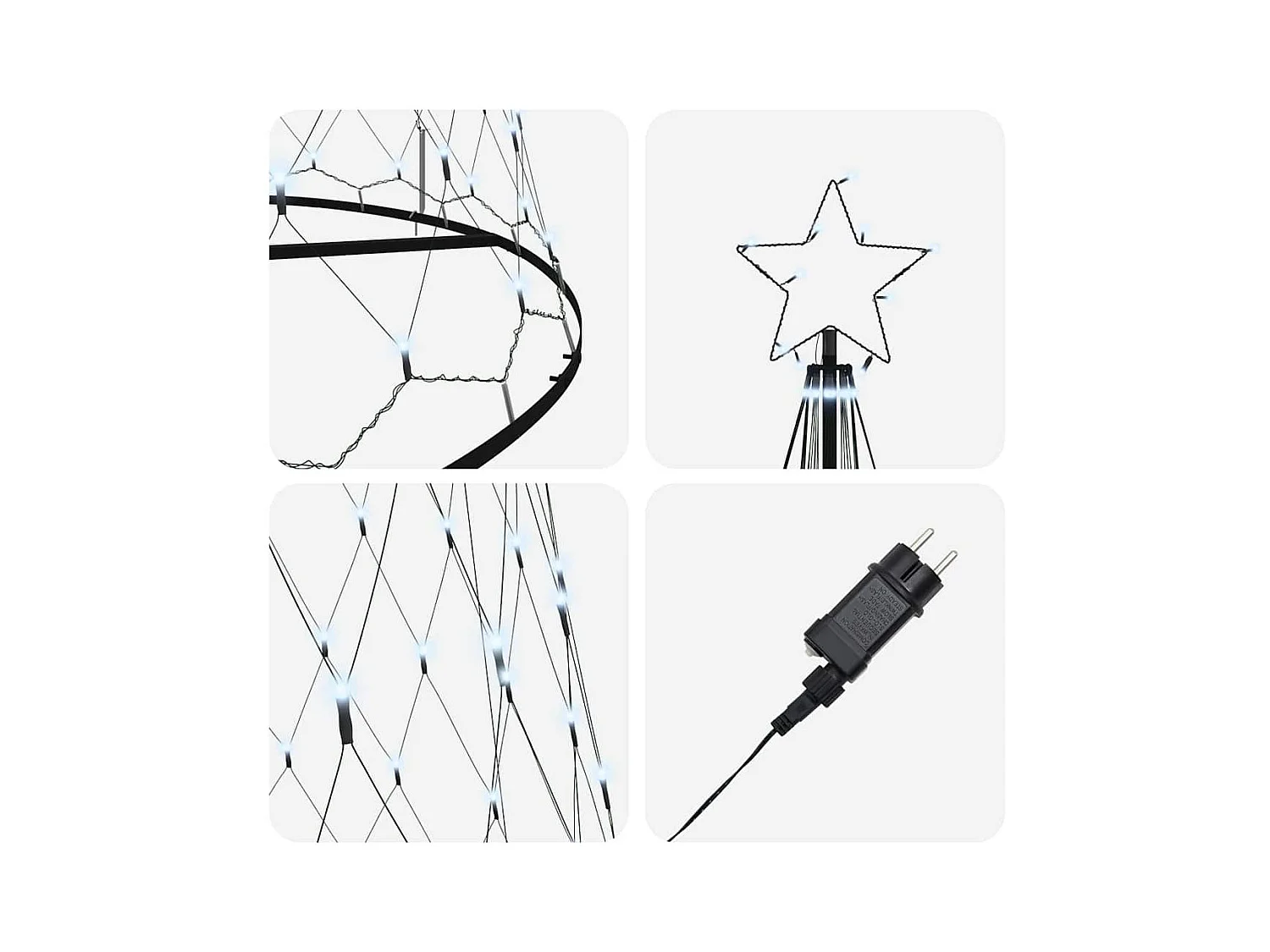 Árbol de Navidad LED con 550 LED Frío 160 x 160 x 500 cm Metal